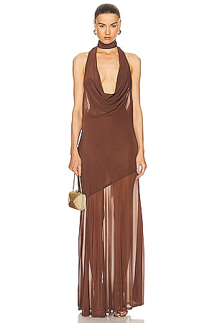 LPA Estelle Maxi Dress in Chocolate