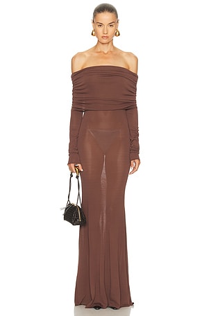 LPA Marren Maxi Knit Dress in Brown