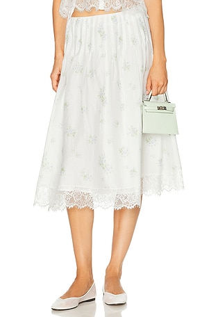 LPA Everly Midi Skirt in White