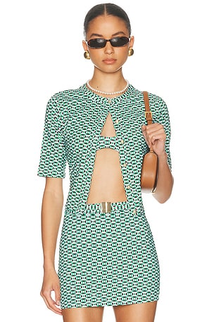 La Porte Lisa Cardigan in Blue,Green