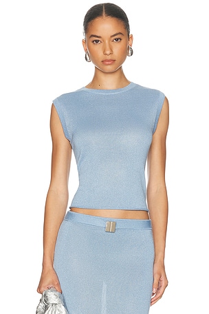 La Porte Willa Knit Tank Top in Blue