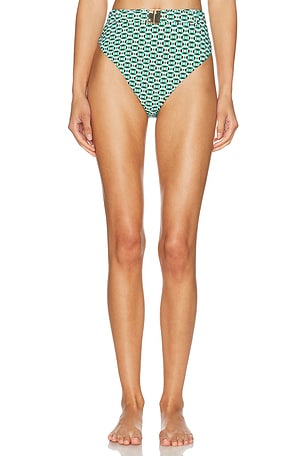 La Porte Shannon Hardware Bikini Bottom in Blue,Green