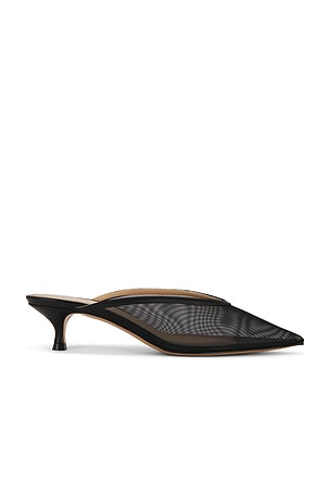 LE MONDE BÉRYL Venetian Kitten Heel Mule in Black