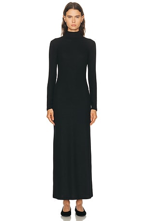 LESET Lauren Turtleneck Maxi Dress in Black