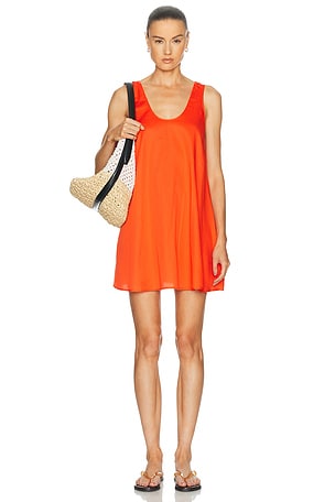 LESET Yoko Mini Tank Dress in Orange