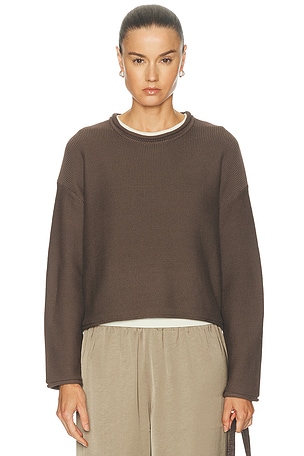 LESET Mae Crewneck Sweater in Brown