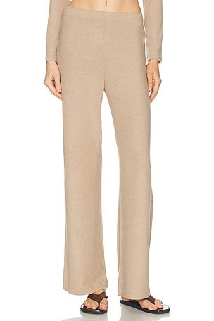 LESET Lauren Wide Leg Pant in Beige