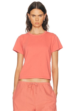 LESET The Margo Tee in Coral