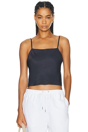 LESET Daniel Square Neck Tank Top in Navy