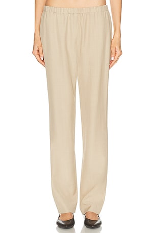 Loulou de Saison Scot Ankle Length Straight Leg Pant in Beige
