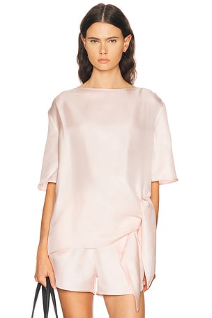 Loulou de Saison Mano Knotted Blouse in Pink