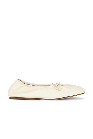 Magda Butrym Leather Ballet Flat in Cream