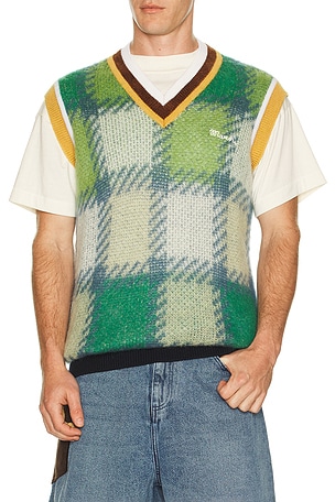 Marni V Neck Sweater Vest in Green