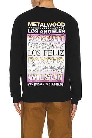 Metalwood Studio Flyer Long Sleeve Tee in Black