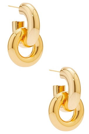 MEGA Double Hoop Earrings in Metallic Gold