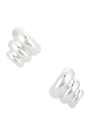 MEGA Croissant Earrings in Metallic Silver