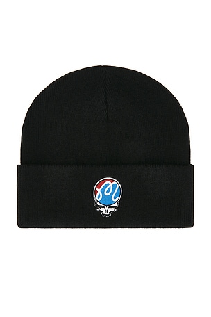 Malbon Golf x Grateful Dead Icon Beanie in Black