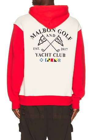 Malbon Golf Fesque Deck Hand Hoodie in Red