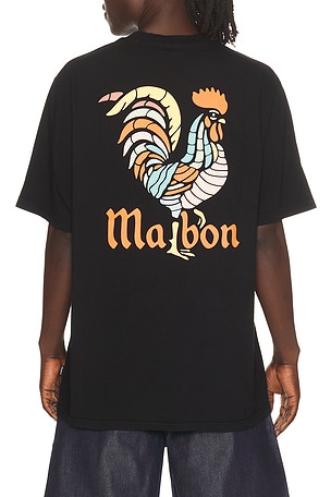 Malbon Bermuda Rooster Tee in Black