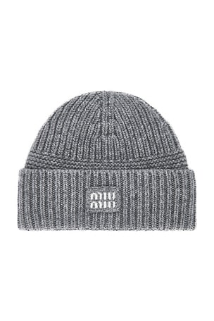 Miu Miu Cashmere Wool Beanie in Grey
