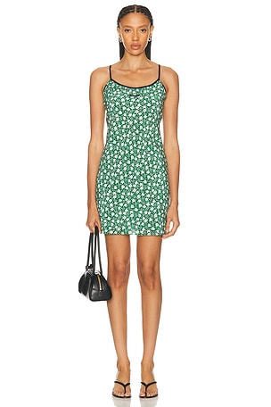 Miu Miu Crepe De Chine Fiore Dress in Green