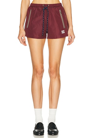 Miu Miu Track Short in Red