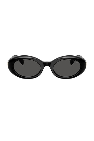 Miu Miu Oval Sunglasses in Black