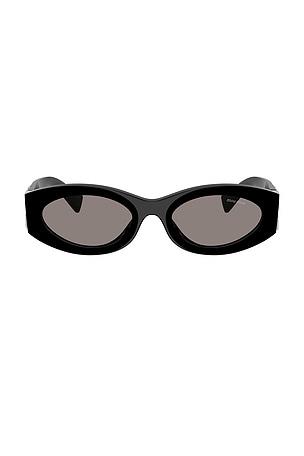 Miu Miu Oval Sunglasses in Black