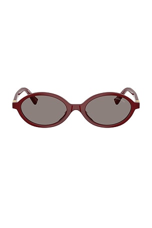 Miu Miu Oval Sunglasses in Red
