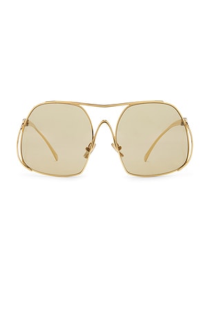 Miu Miu Square Sunglasses in Metallic Gold