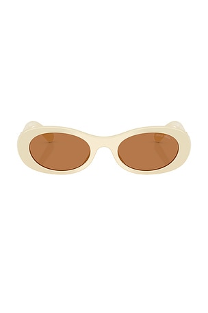 Miu Miu Oval Sunglasses in Cream