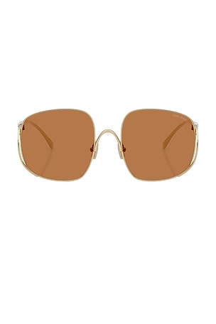 Miu Miu Square Sunglasses in Metallic Gold