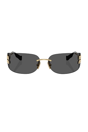 Miu Miu Rectangular Sunglasses in Black