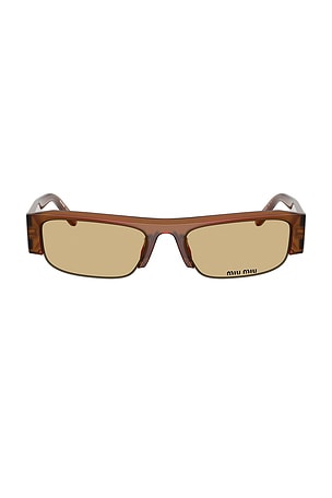 Miu Miu Rectangular Sunglasses in Tan
