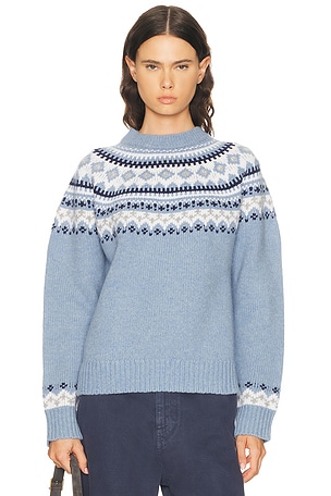 Miu Miu Wool Fairisle Sweater in Navy