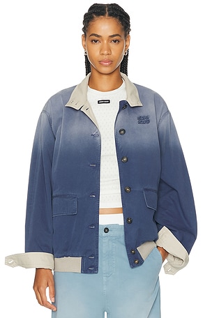 Miu Miu Twill Old Panama Reversibile Jacket in Blue
