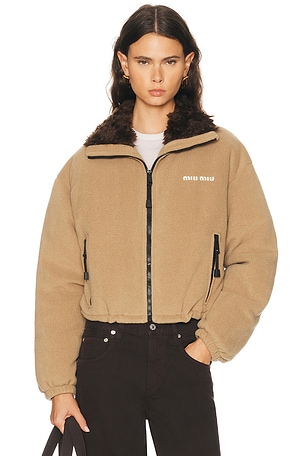 Yves Salomon Rex Rabbit Band Jacket in New Chinchilla | FWRD