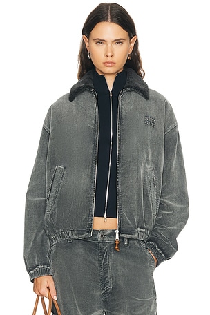 Miu Miu Velluto Old Jacket in Grey