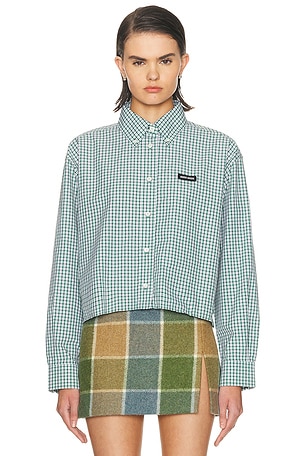 Miu Miu Button Up in Green,White
