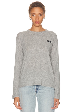 Miu Miu Costina Long Sleeve Top in Grey