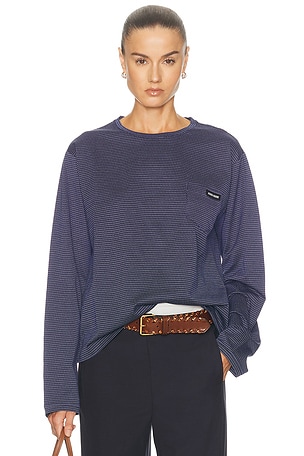 Miu Miu Jersey Jacquard Top in Navy