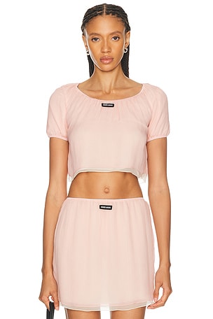 Miu Miu Chiffon Top in Pink