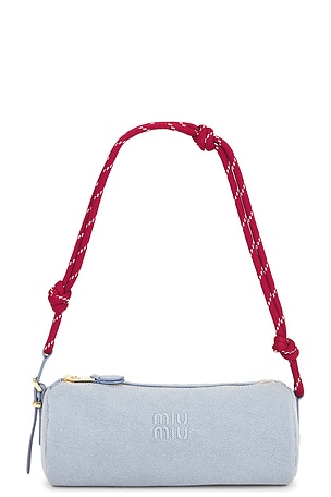 Miu Miu Gabardine Contenitori Nastro Bag in Blue