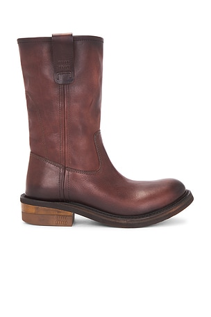 Miu Miu Work Boot in Brown