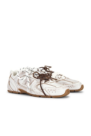 Miu Miu X New Balance Sneaker in White,Brown