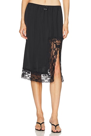 Marc Jacobs Satin Slip Skirt in Black