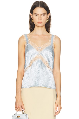 Marc Jacobs Satin Lace Slip Top in Baby Blue