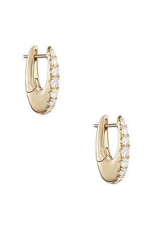 Melissa Kaye Lulu Small Hoop Earrings in Metallic Gold