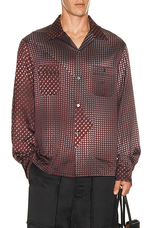 Maison Margiela Paisley Printed Shirt in Burgundy