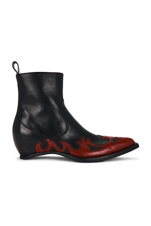 Maison Margiela Heel-Less Western Flames Boots H45 in Black
